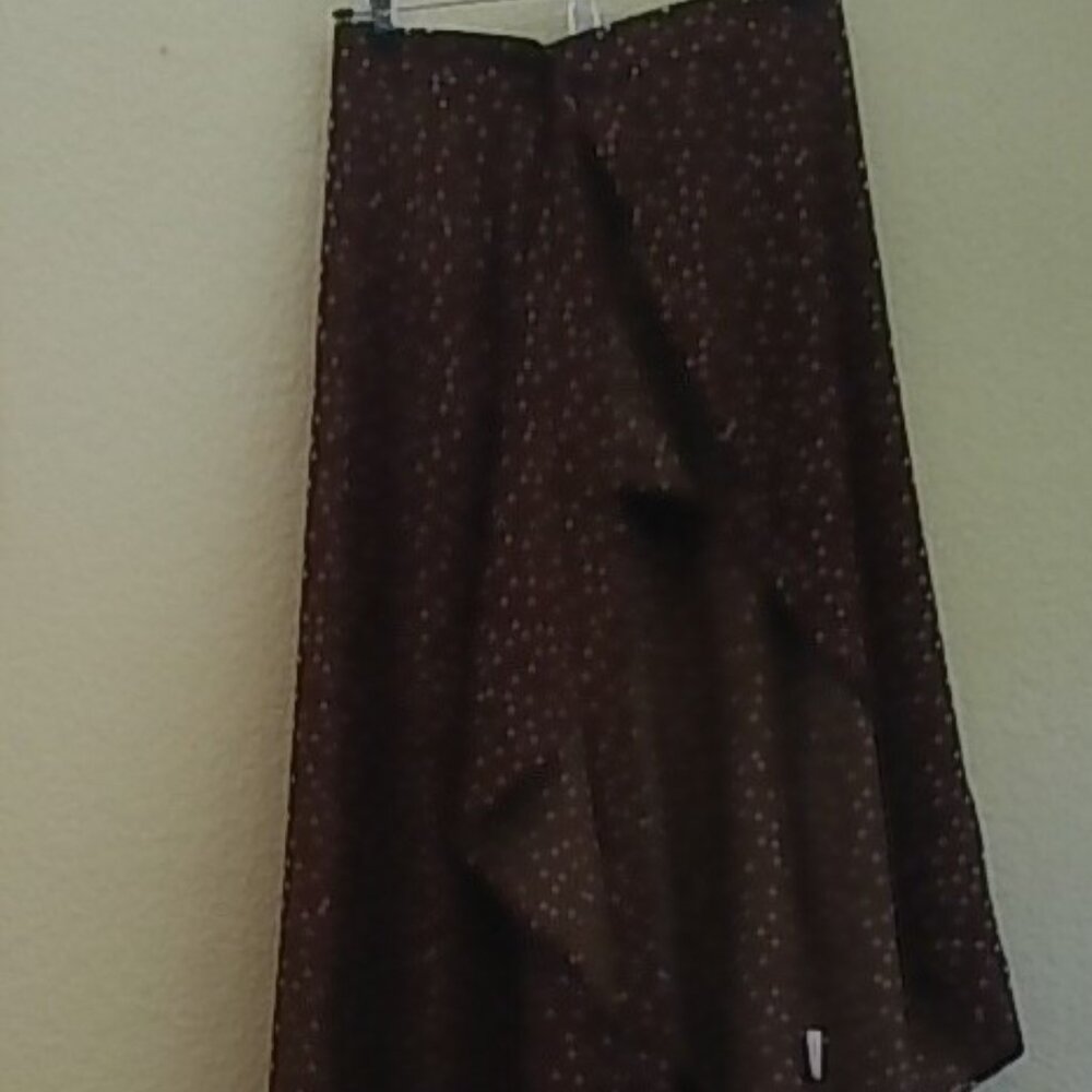 Brown & White Polka Dot Shift Skirt